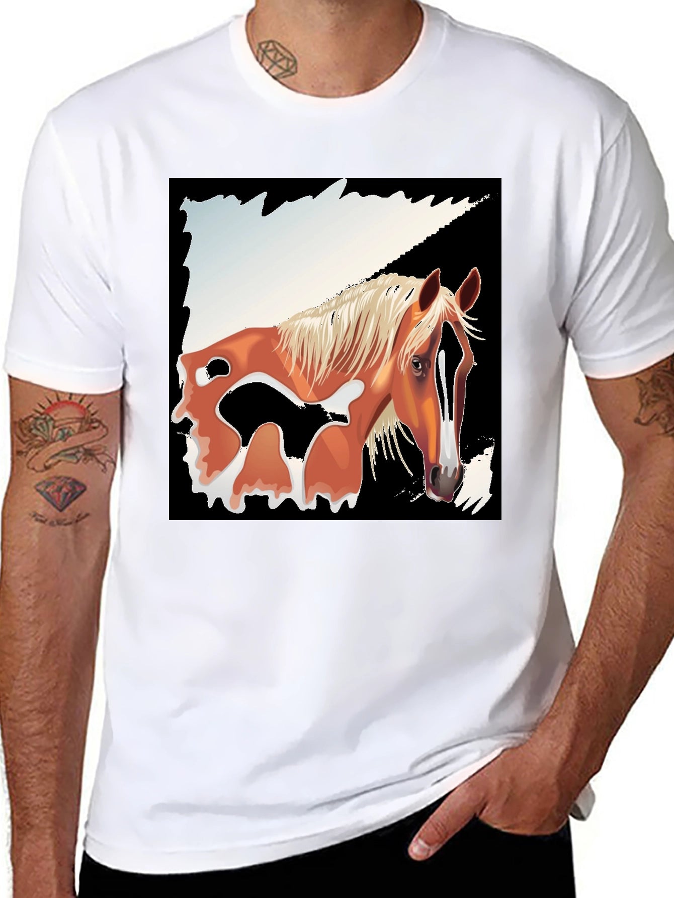 Horse Graphic Tee - Mens Black T-Shirt