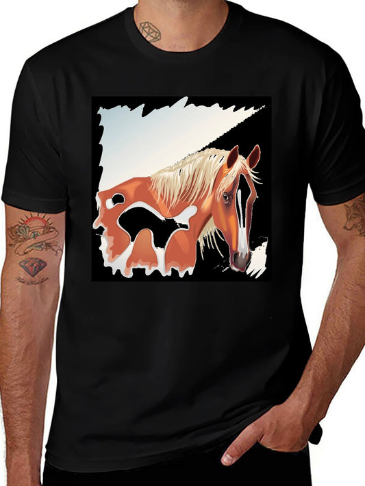Horse Graphic Tee - Mens Black T-Shirt