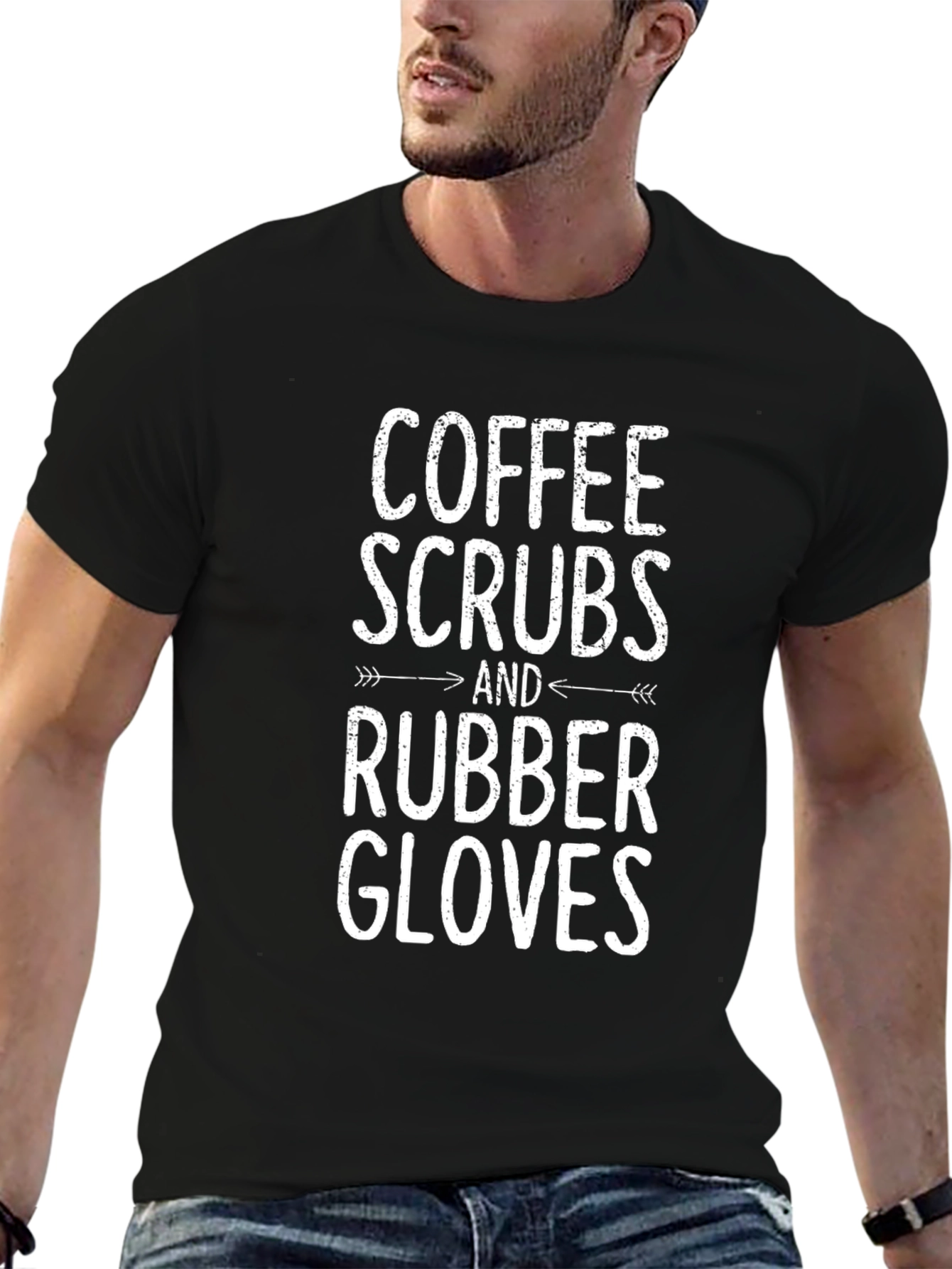 Coffee Scrubs Rubber Gloves Graphic T-Shirt