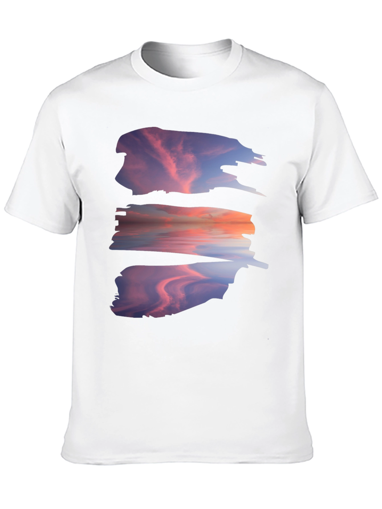 Sunset Reflection Graphic Tee - Black Cotton Blend