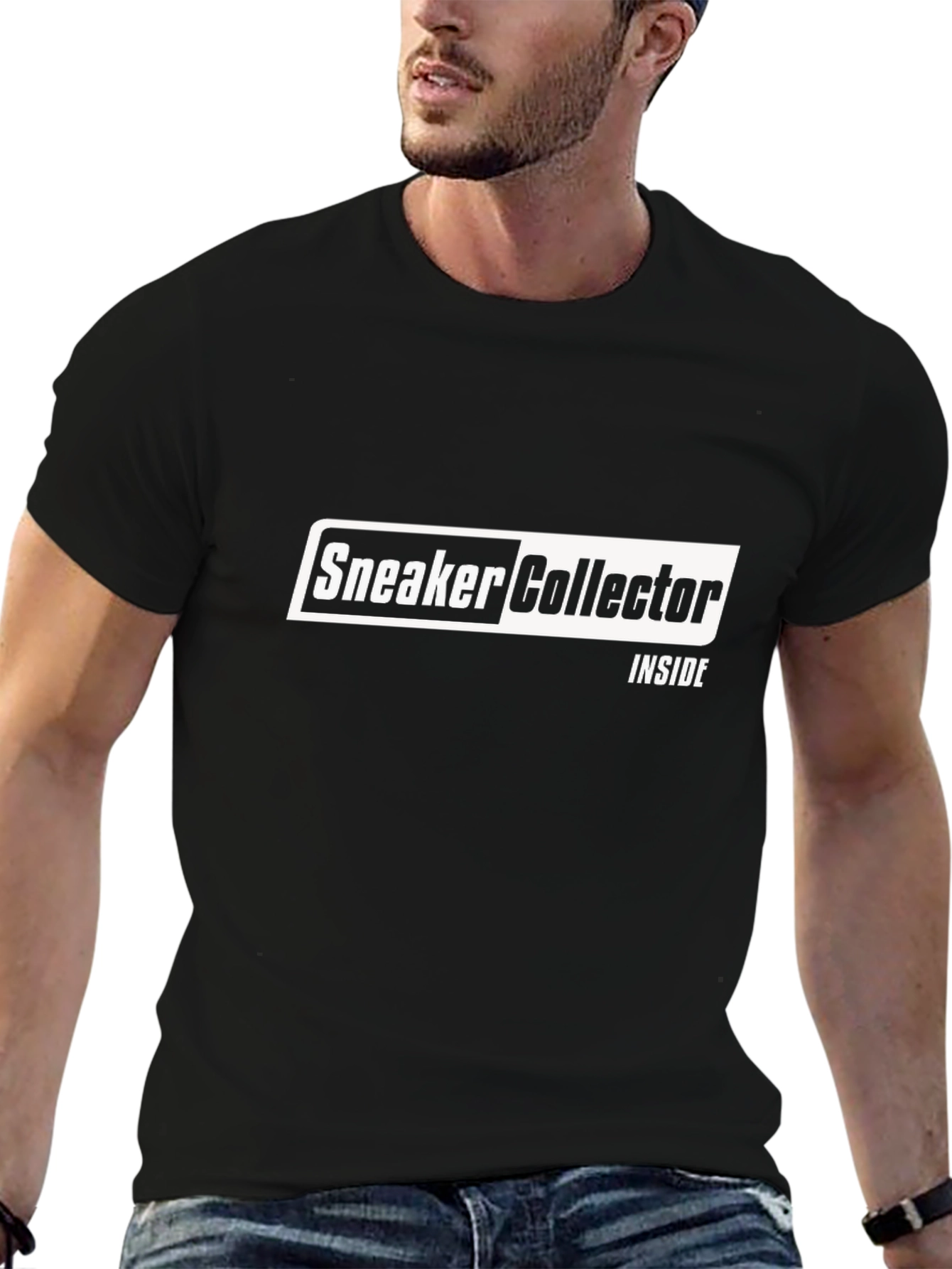 Sneaker Collector Inside Black T-Shirt