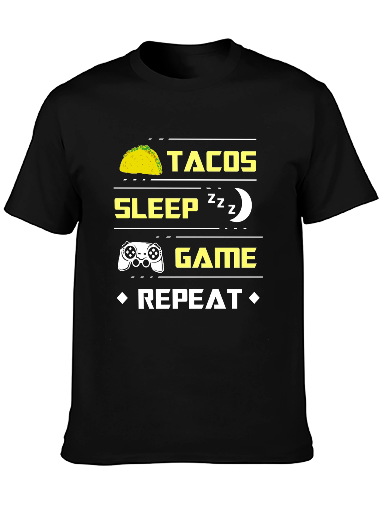 Tacos Sleep Game Repeat Graphic Tee