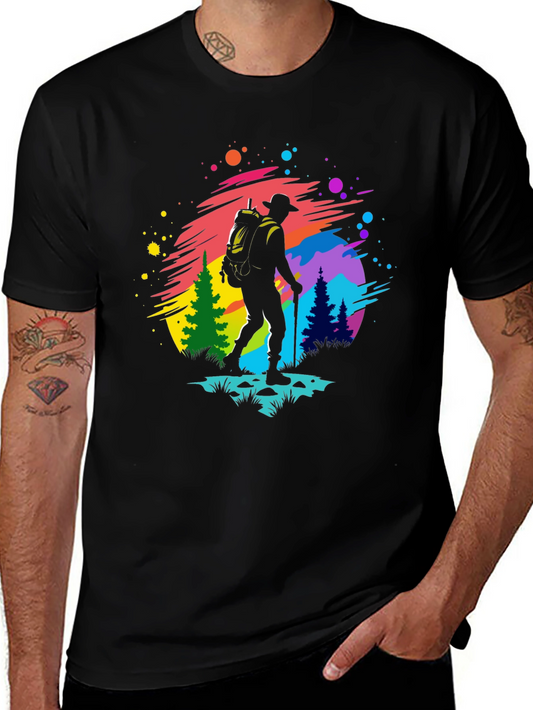 Colorful Hiking Adventure Graphic Tee