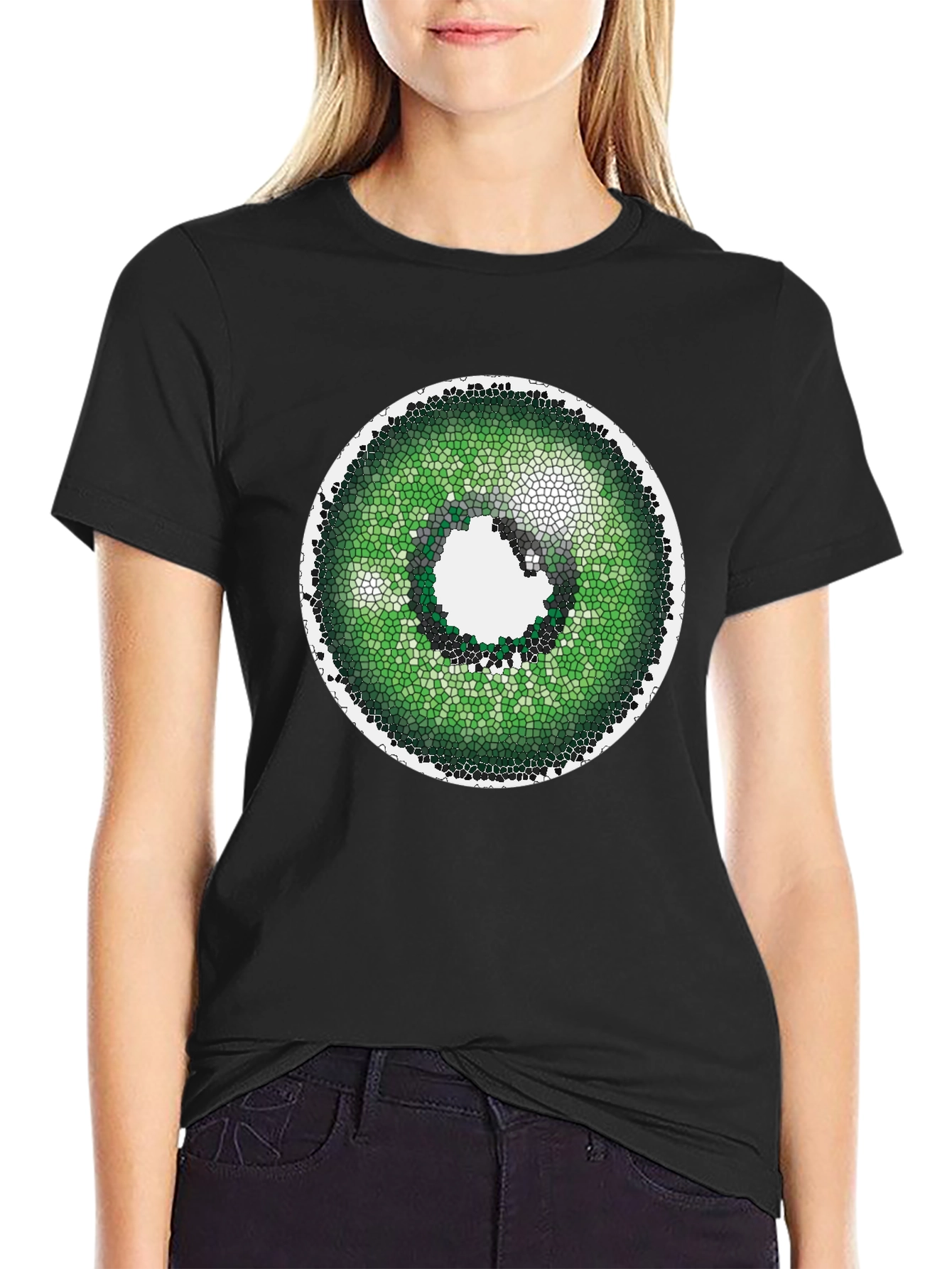 Green Eye T-Shirt - Unique Mosaic Design