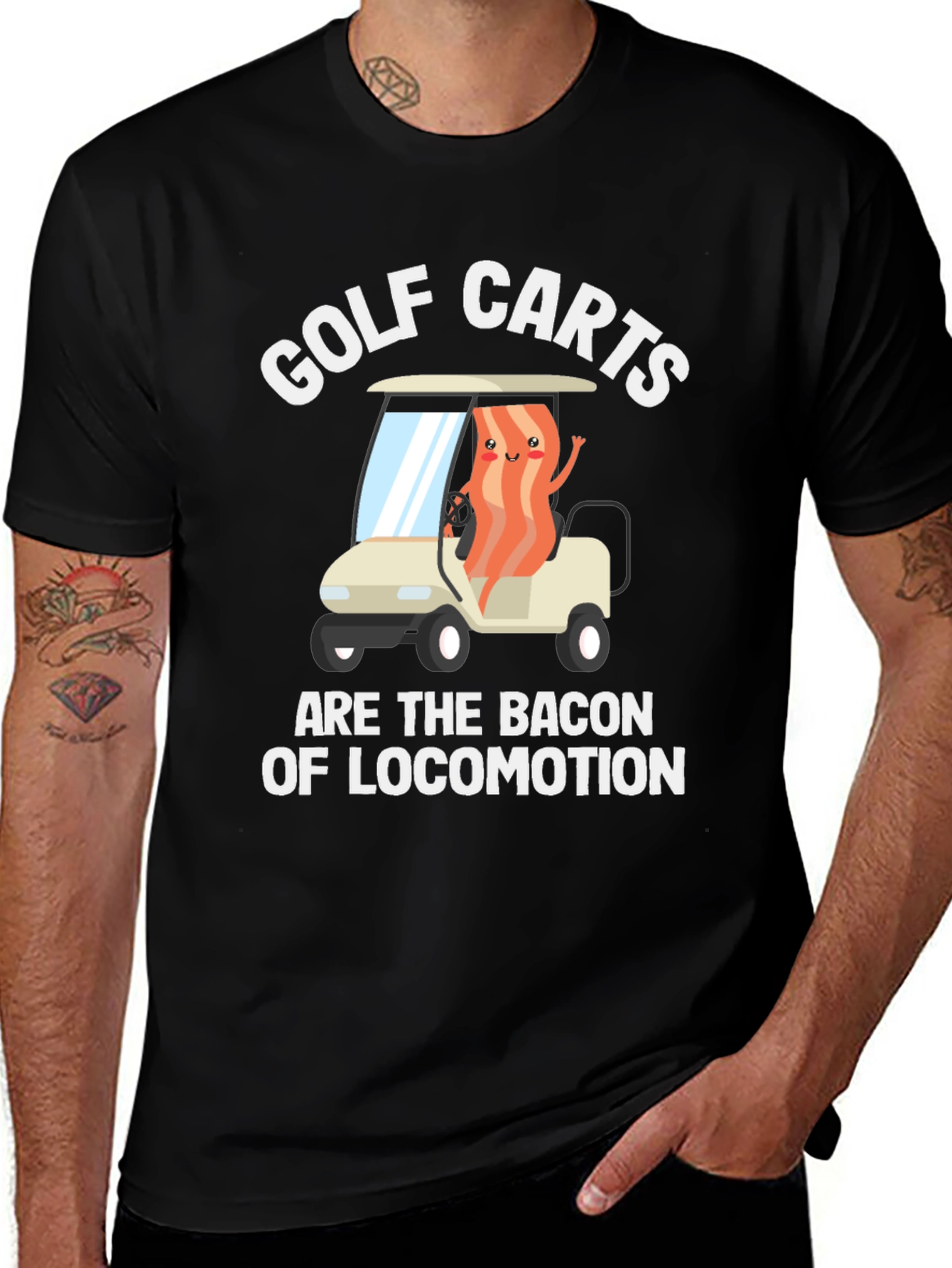 Golf Carts Bacon of Locomotion Funny T-Shirt