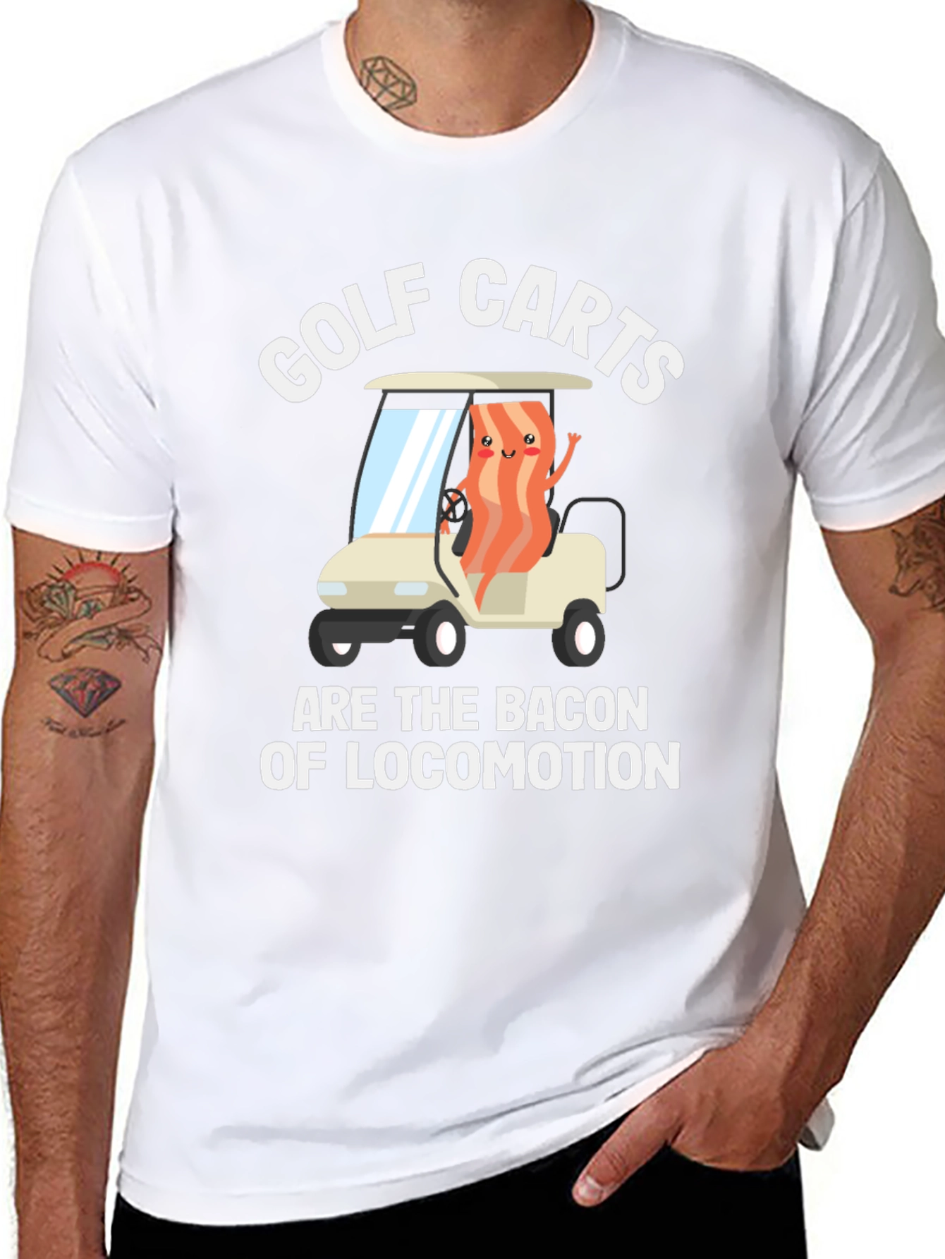 Golf Carts Bacon of Locomotion Funny T-Shirt