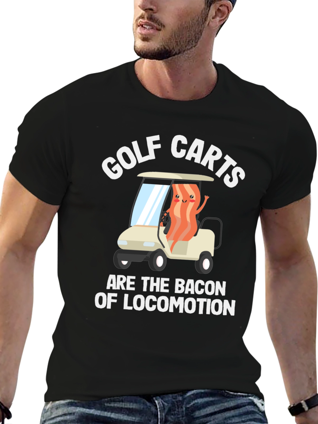 Golf Carts Bacon of Locomotion Funny T-Shirt