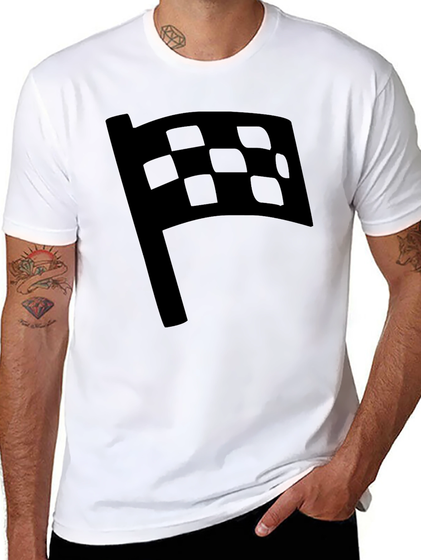 Checkered Flag Graphic Tee - Racing Fan Shirt