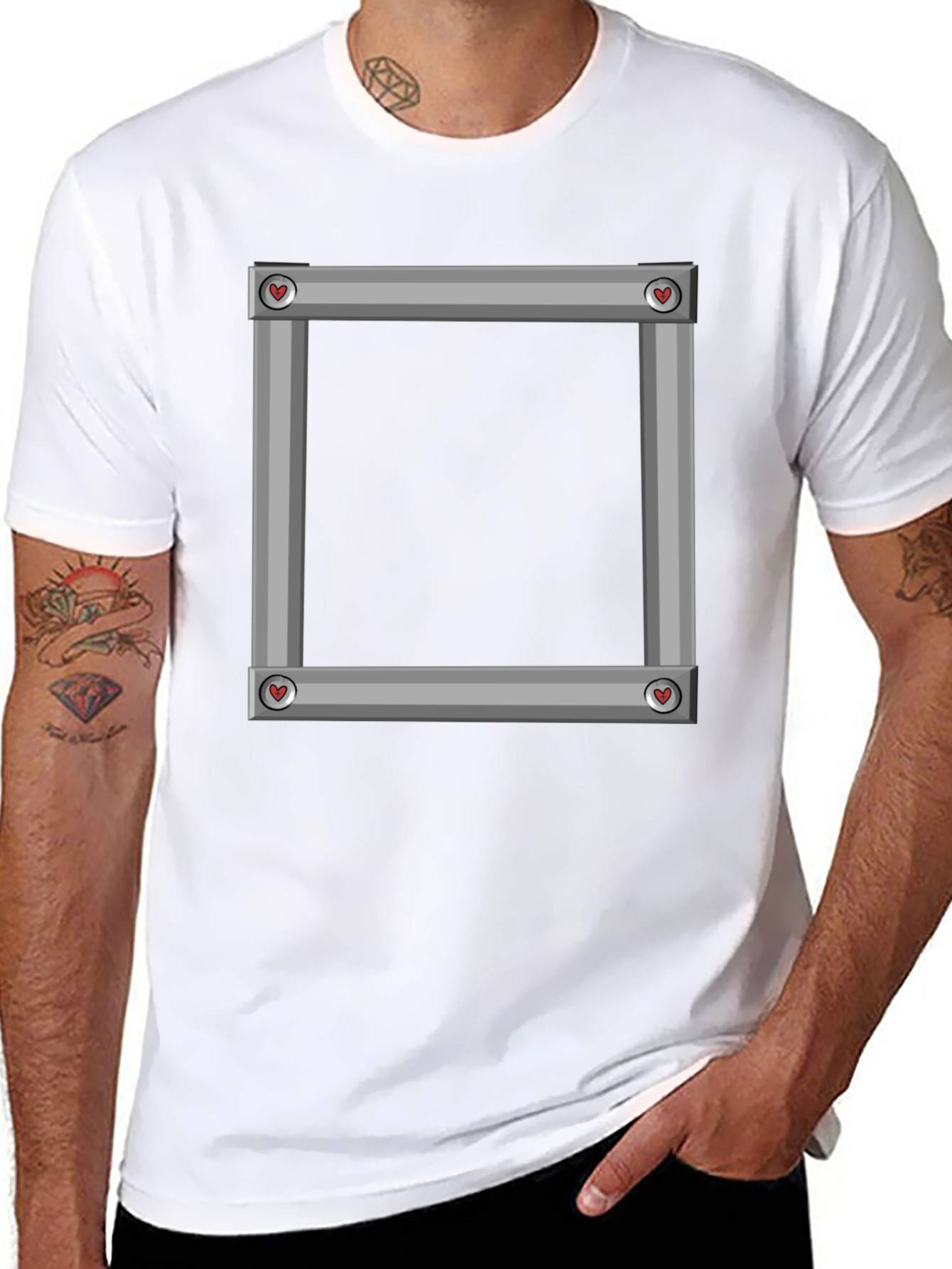 Square Frame Graphic Black T-Shirt
