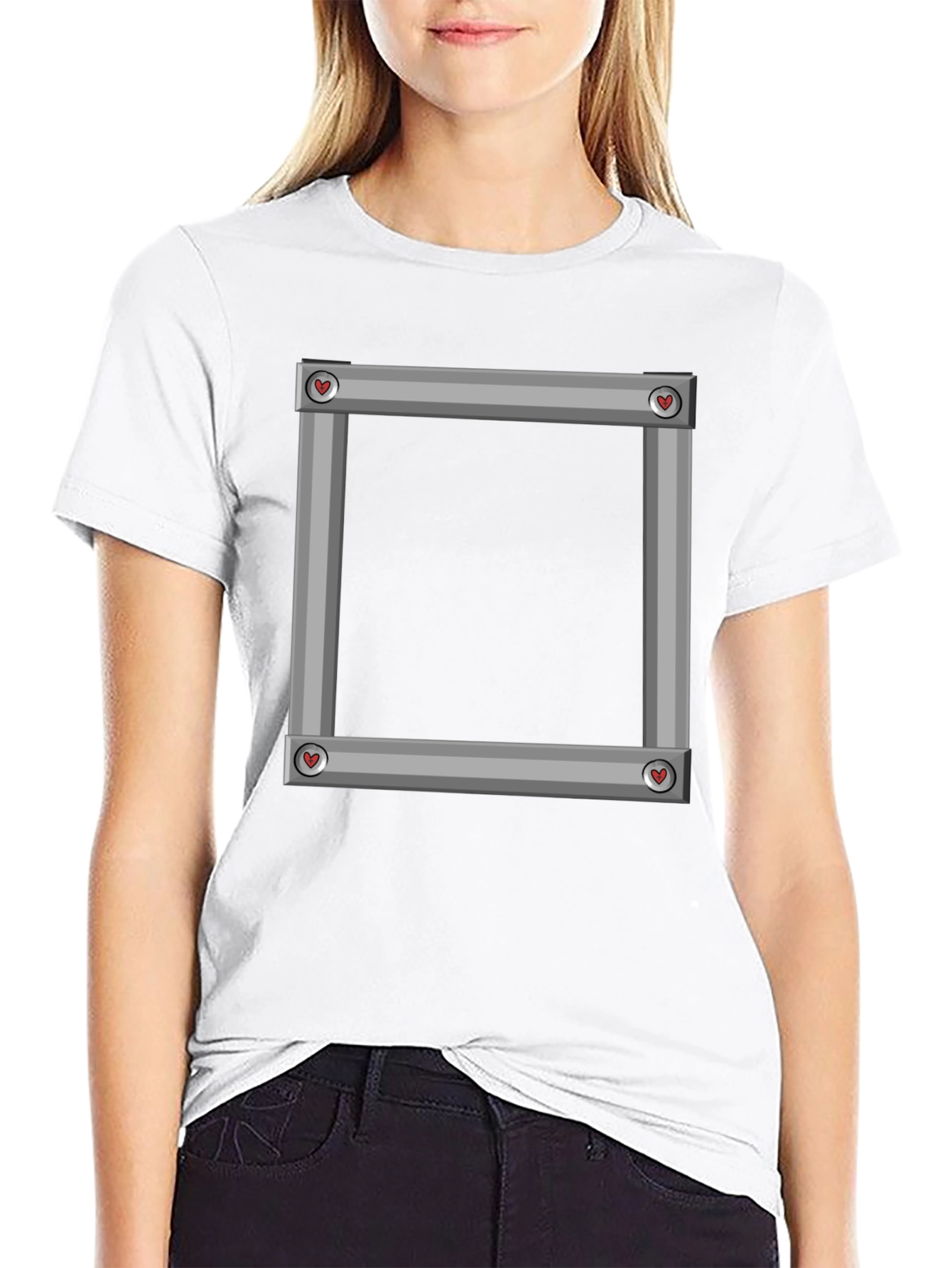 Square Frame Graphic Black T-Shirt