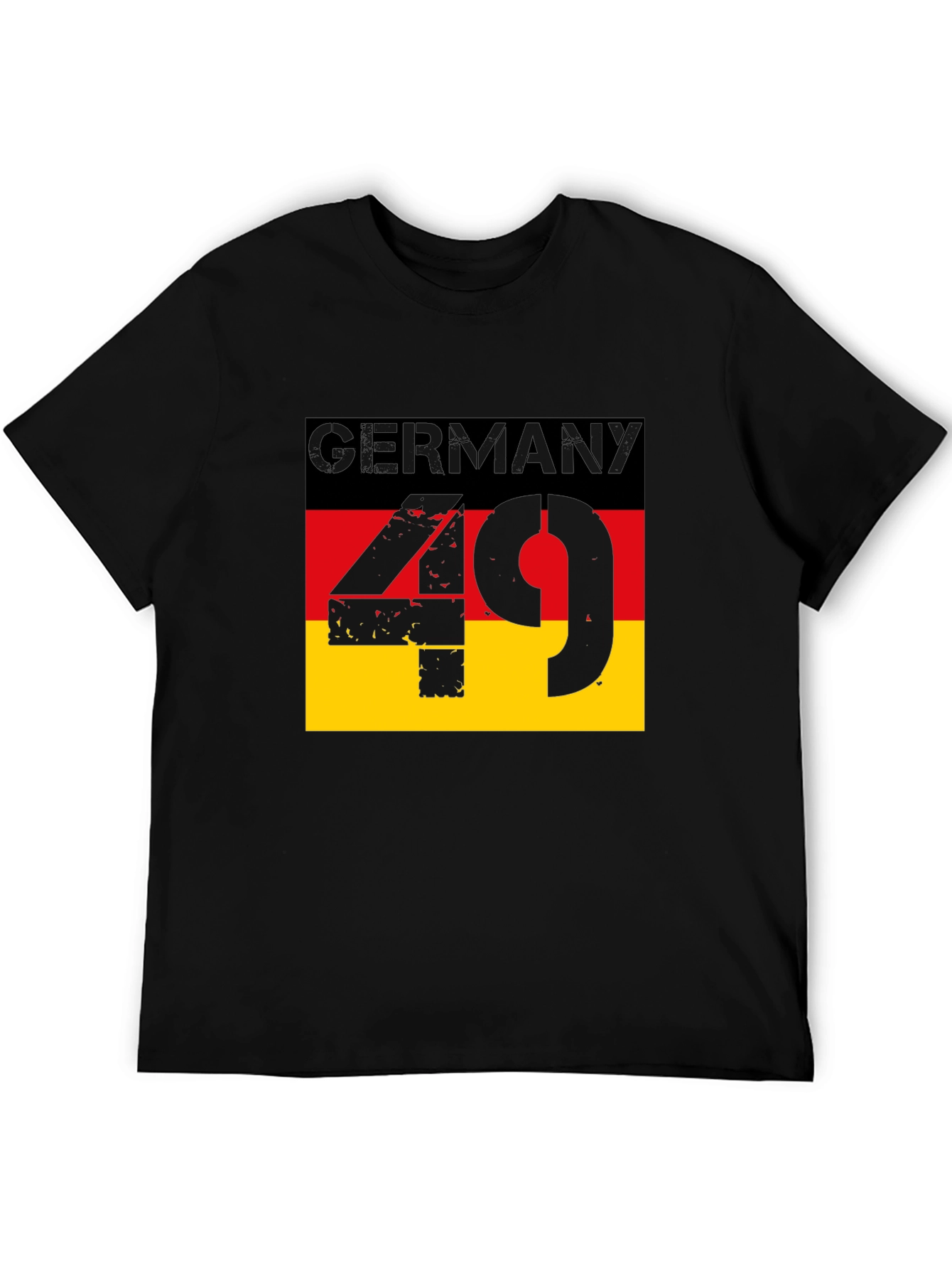 Germany Flag 49 T-Shirt - Black Graphic Tee
