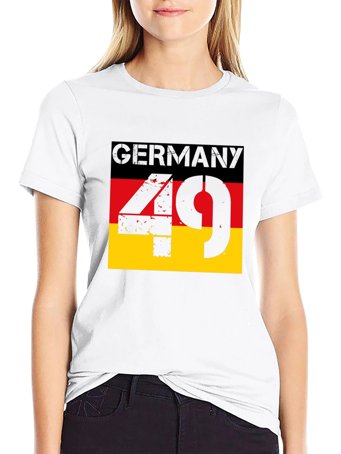 Germany Flag 49 T-Shirt - Black Graphic Tee