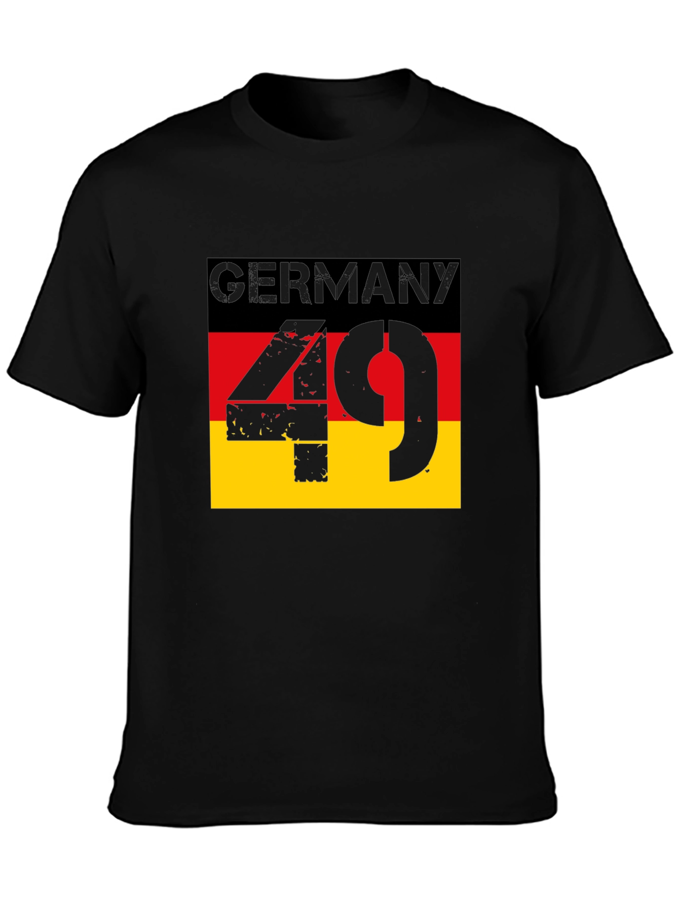 Germany Flag 49 T-Shirt - Black Graphic Tee
