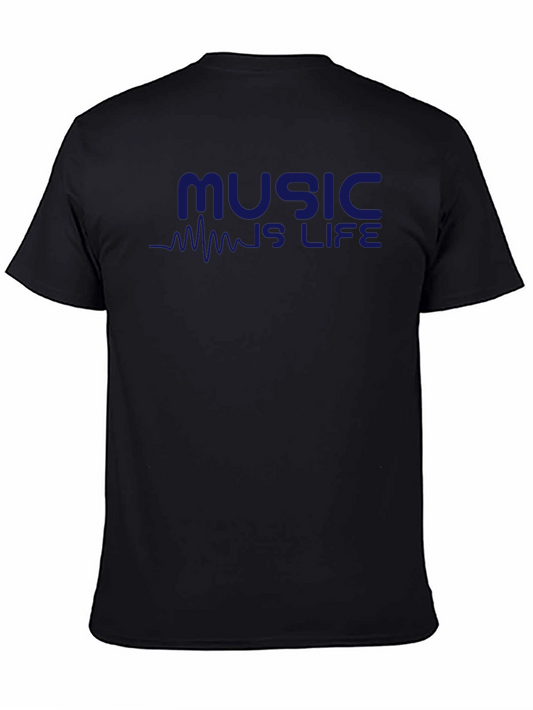 Music is Life Graphic Tee - Black