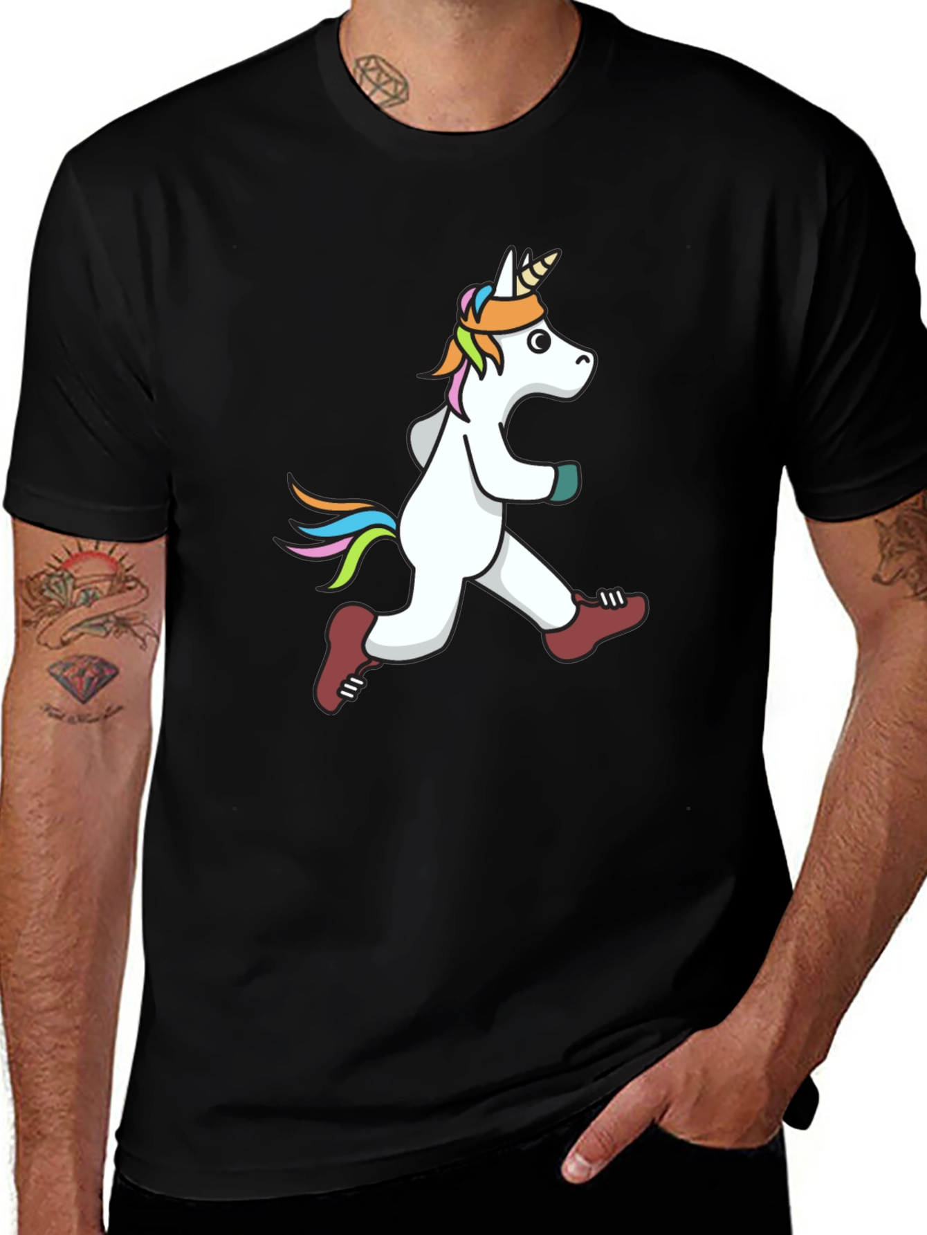Running Unicorn Graphic Tee - Black