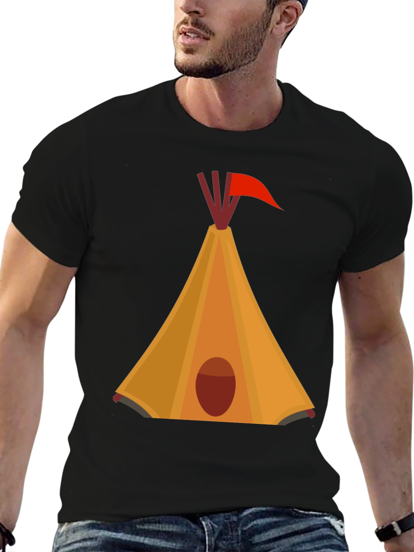Teepee Graphic Black T-Shirt