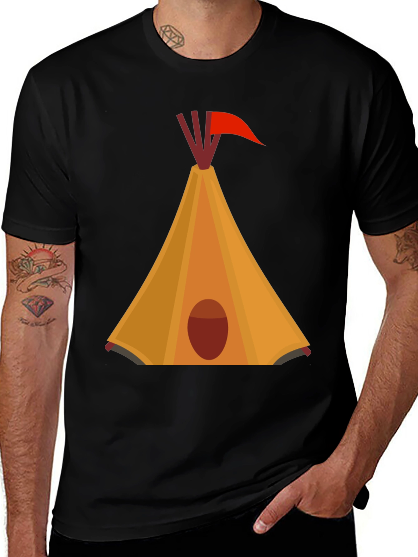 Teepee Graphic Black T-Shirt