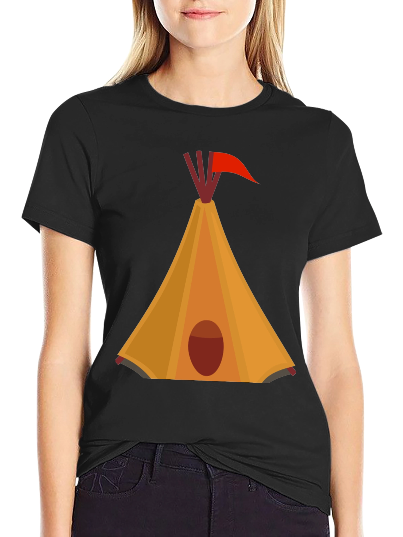 Teepee Graphic Black T-Shirt
