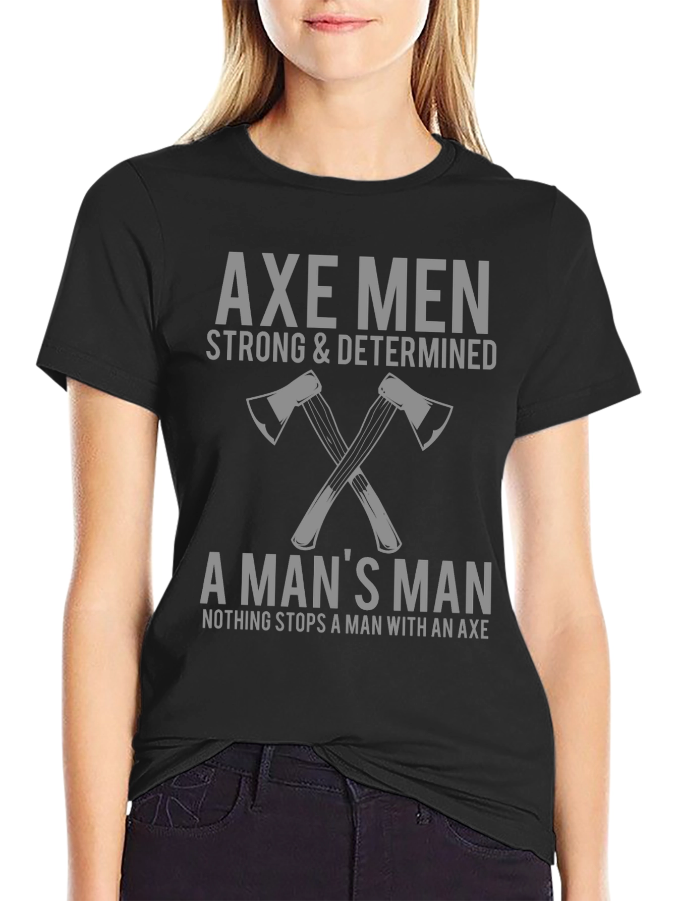 Axe Men T-Shirt: Strong & Determined Graphic Tee