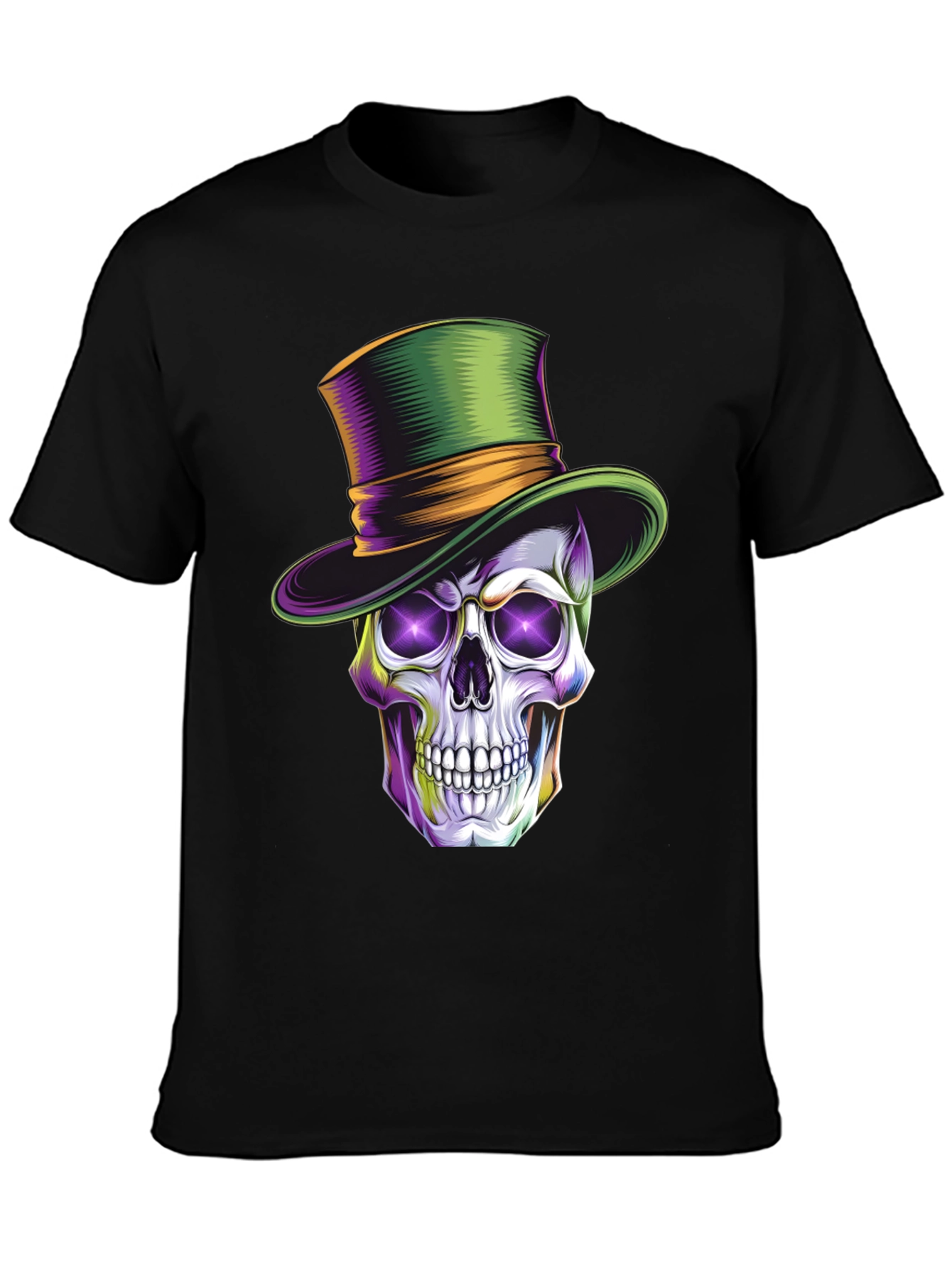 Skull with Top Hat Graphic T-Shirt