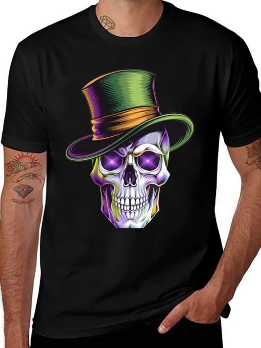 Skull with Top Hat Graphic T-Shirt