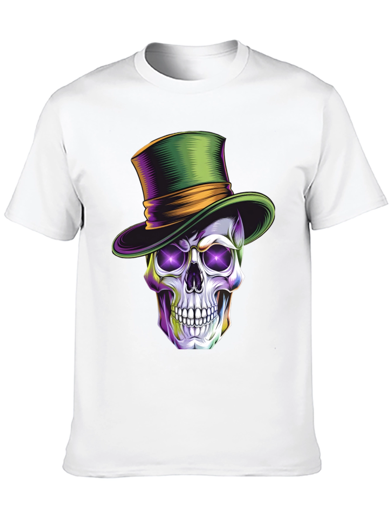 Skull with Top Hat Graphic T-Shirt