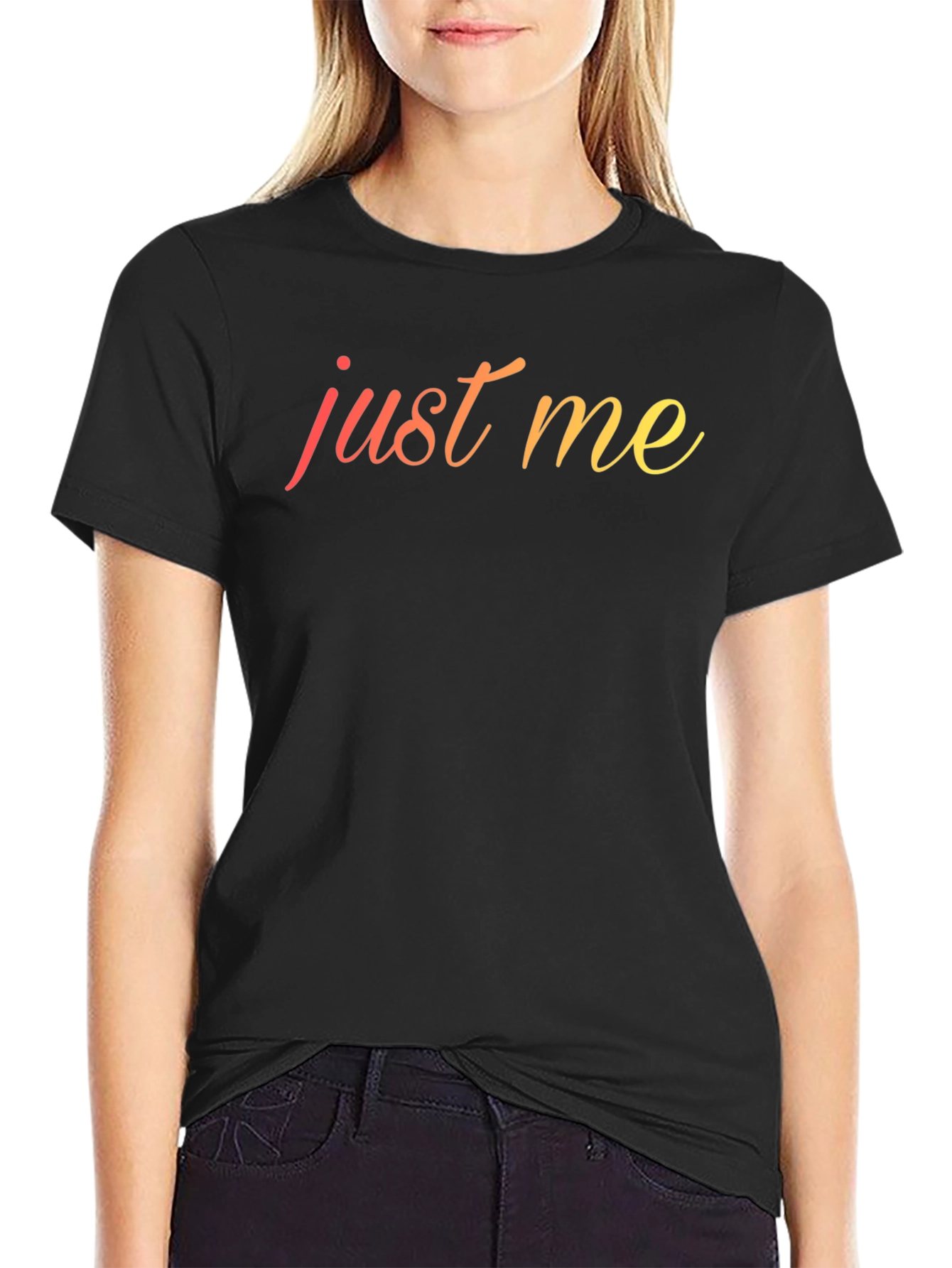 Just Me Graphic Tee - Stylish Mens Black T-Shirt