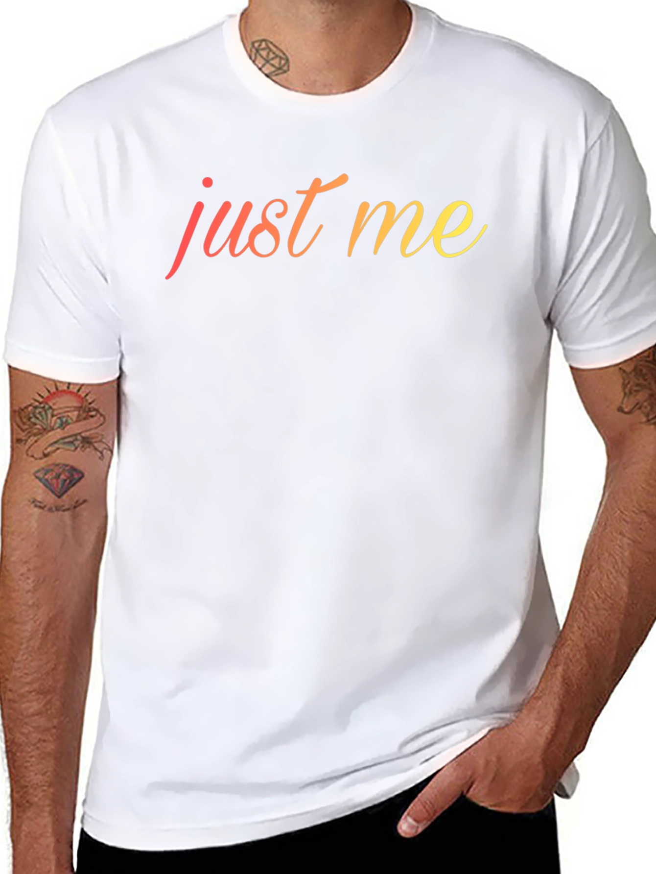 Just Me Graphic Tee - Stylish Mens Black T-Shirt