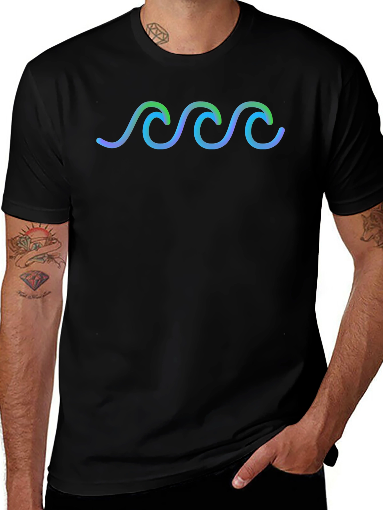 Wave Pattern T-Shirt - Stylish & Comfortable