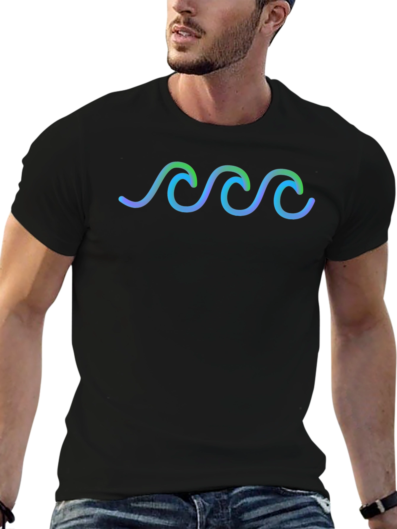Wave Pattern T-Shirt - Stylish & Comfortable