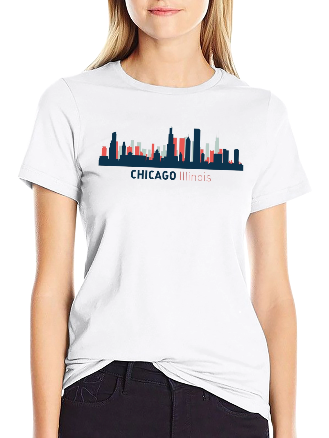 Chicago Illinois Skyline Graphic Tee - Unisex Black T-Shirt