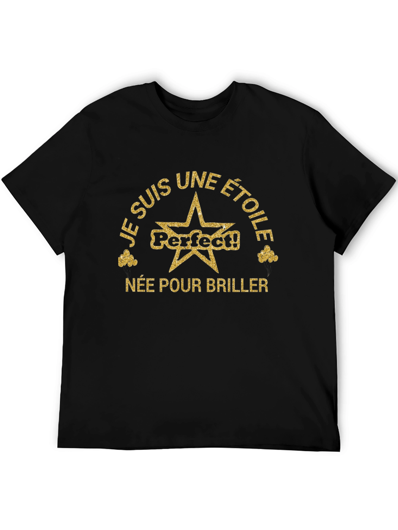 Black Tee with Je Suis Une Etoile Design