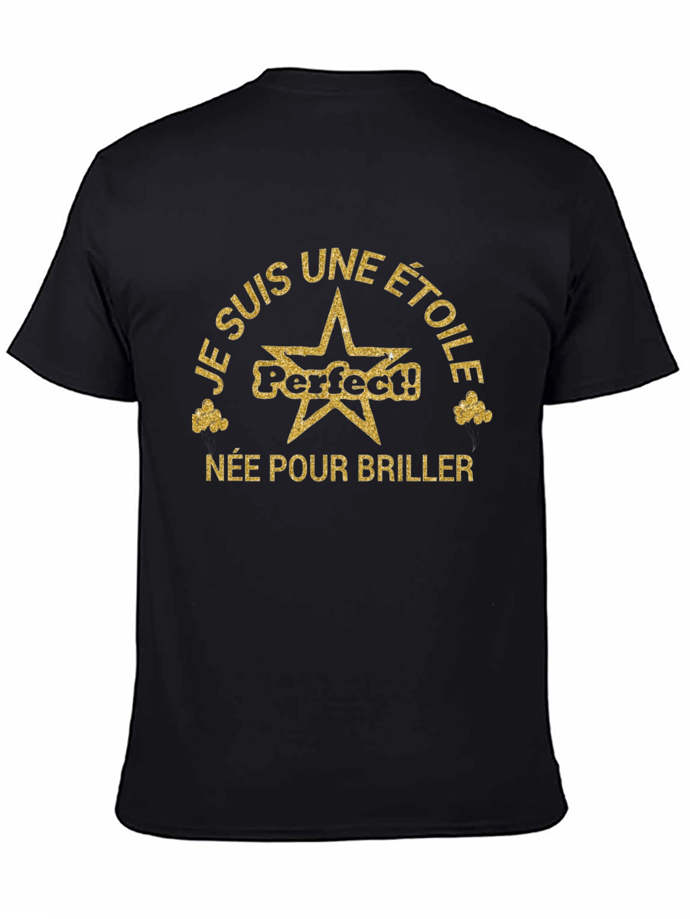 Black Tee with Je Suis Une Etoile Design