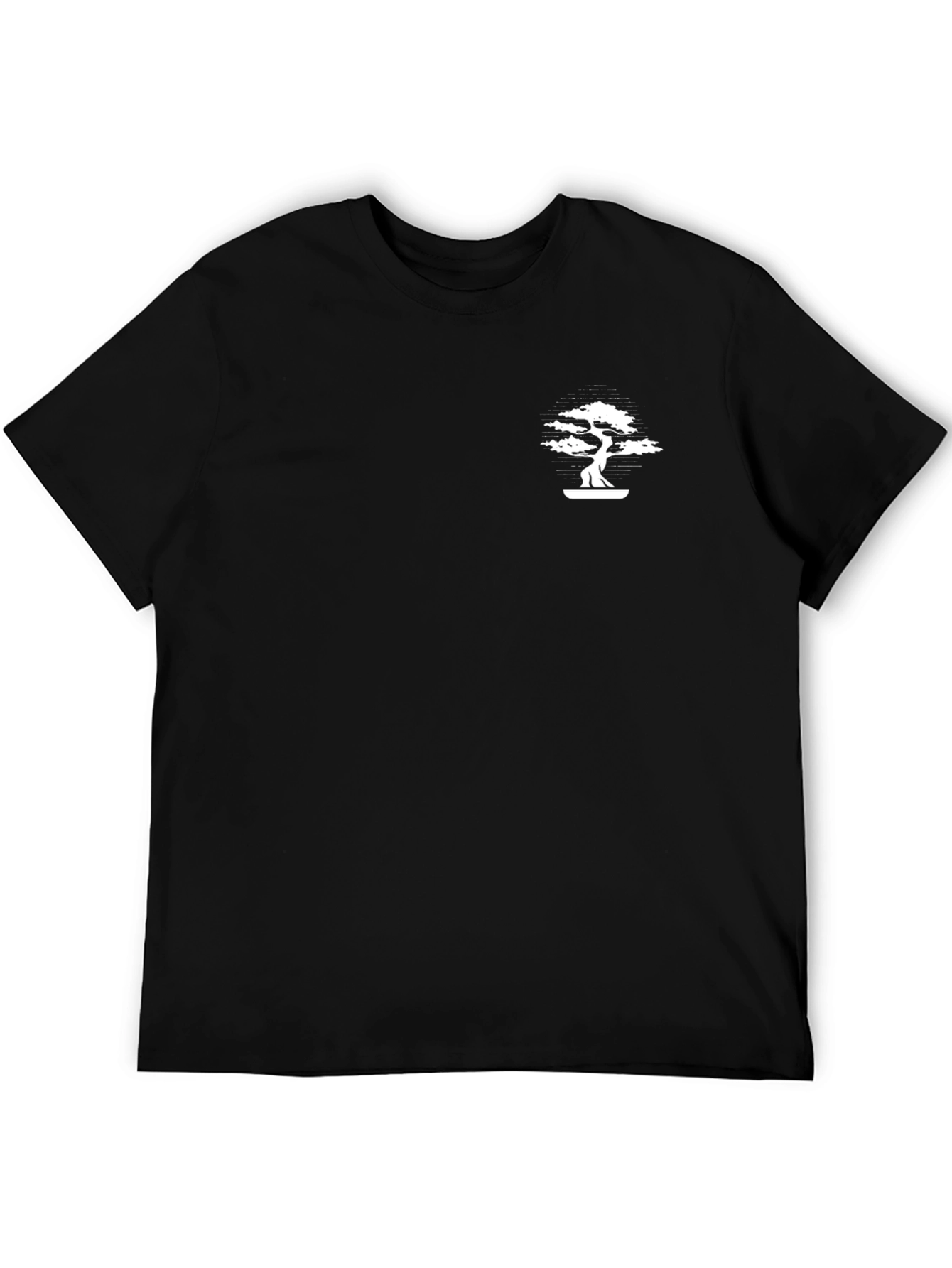 Mens Black Bonsai Tree Graphic T-Shirt