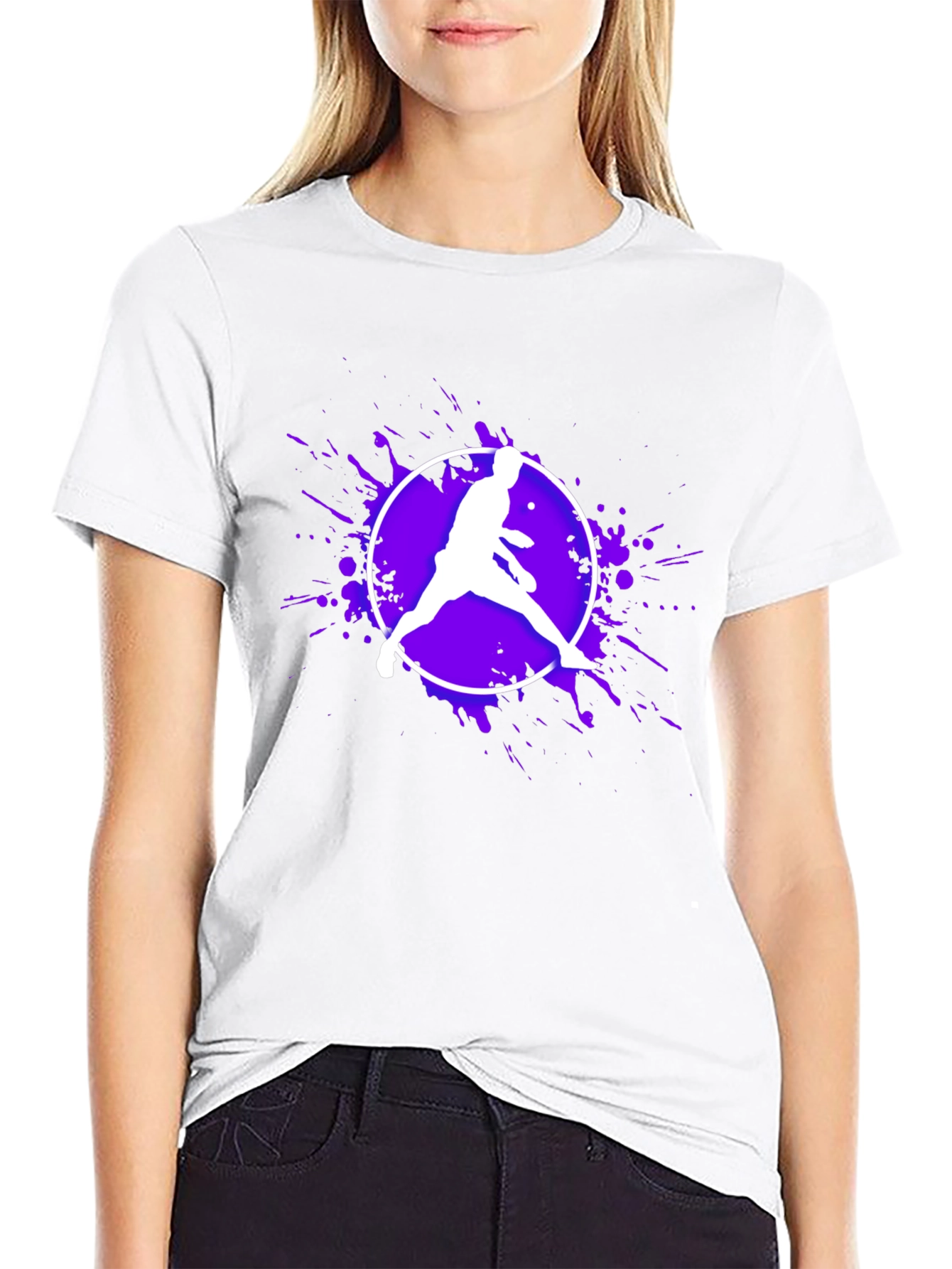 Black Tennis Player Graphic T-Shirt