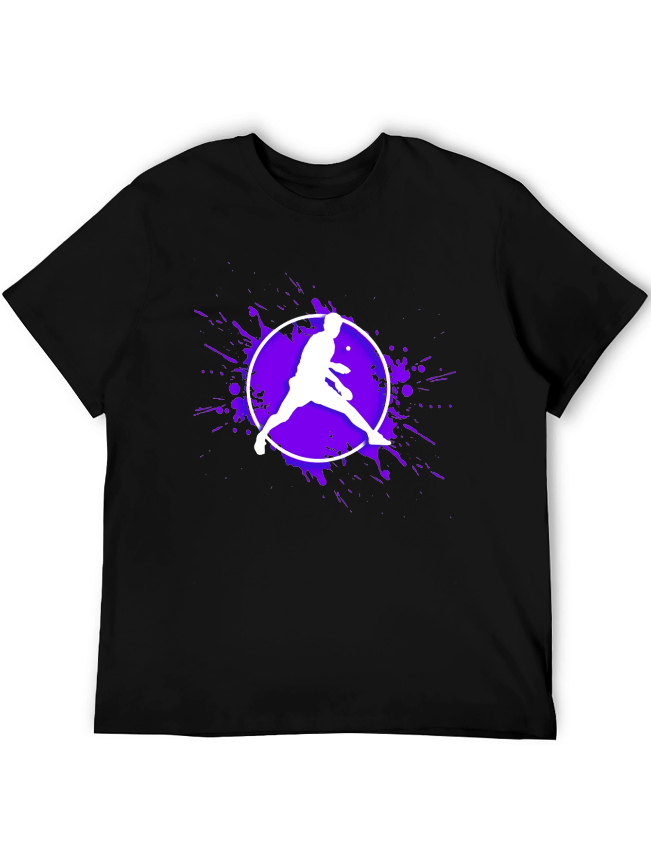 Black Tennis Player Graphic T-Shirt