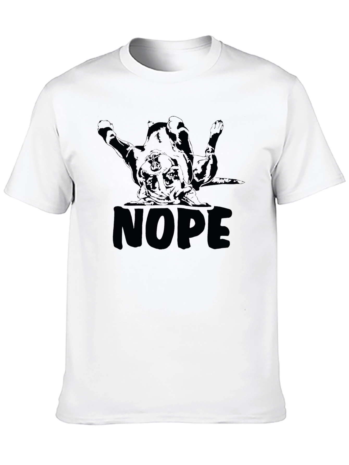 Mens NOPE Dog Graphic T-Shirt - Black