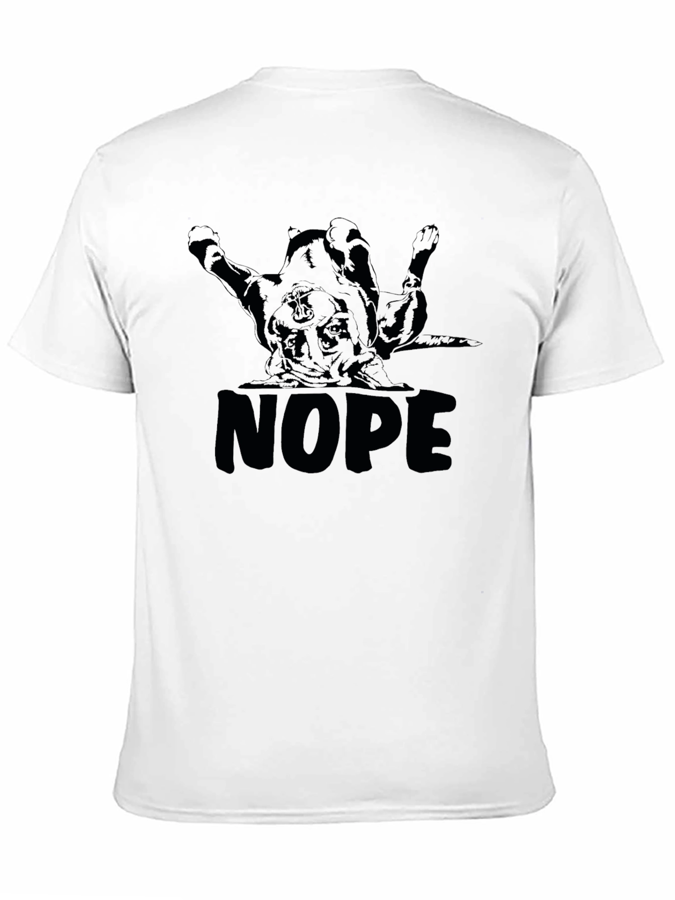 Mens NOPE Dog Graphic T-Shirt - Black