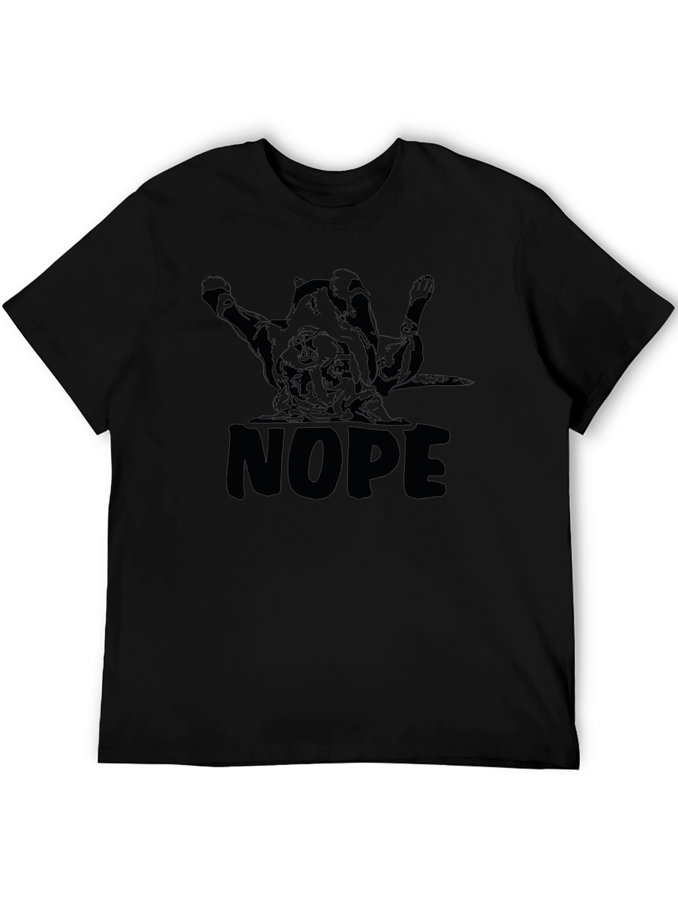 Mens NOPE Dog Graphic T-Shirt - Black