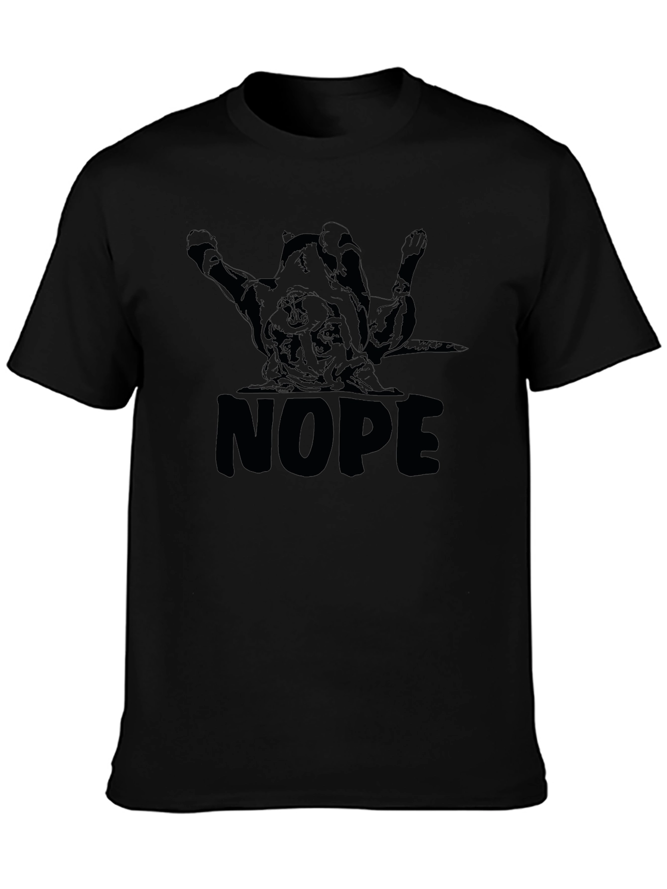 Mens NOPE Dog Graphic T-Shirt - Black