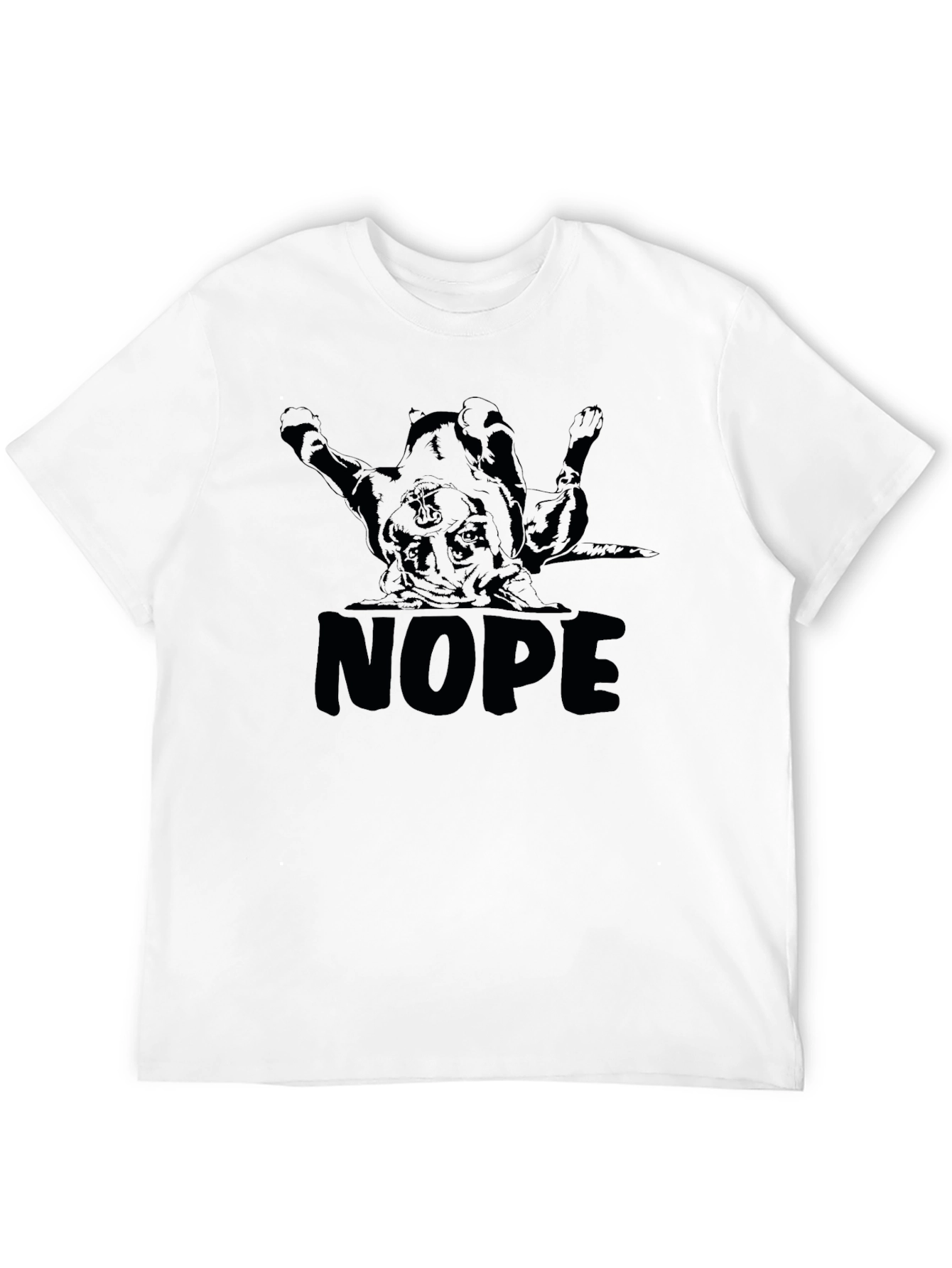 Mens NOPE Dog Graphic T-Shirt - Black