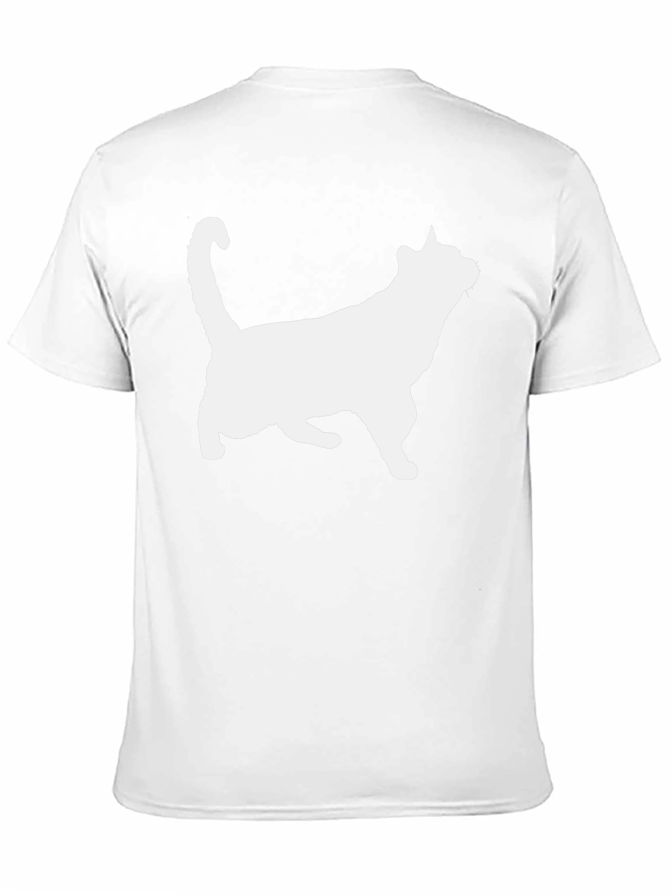 Cat Silhouette Graphic Tee - Black