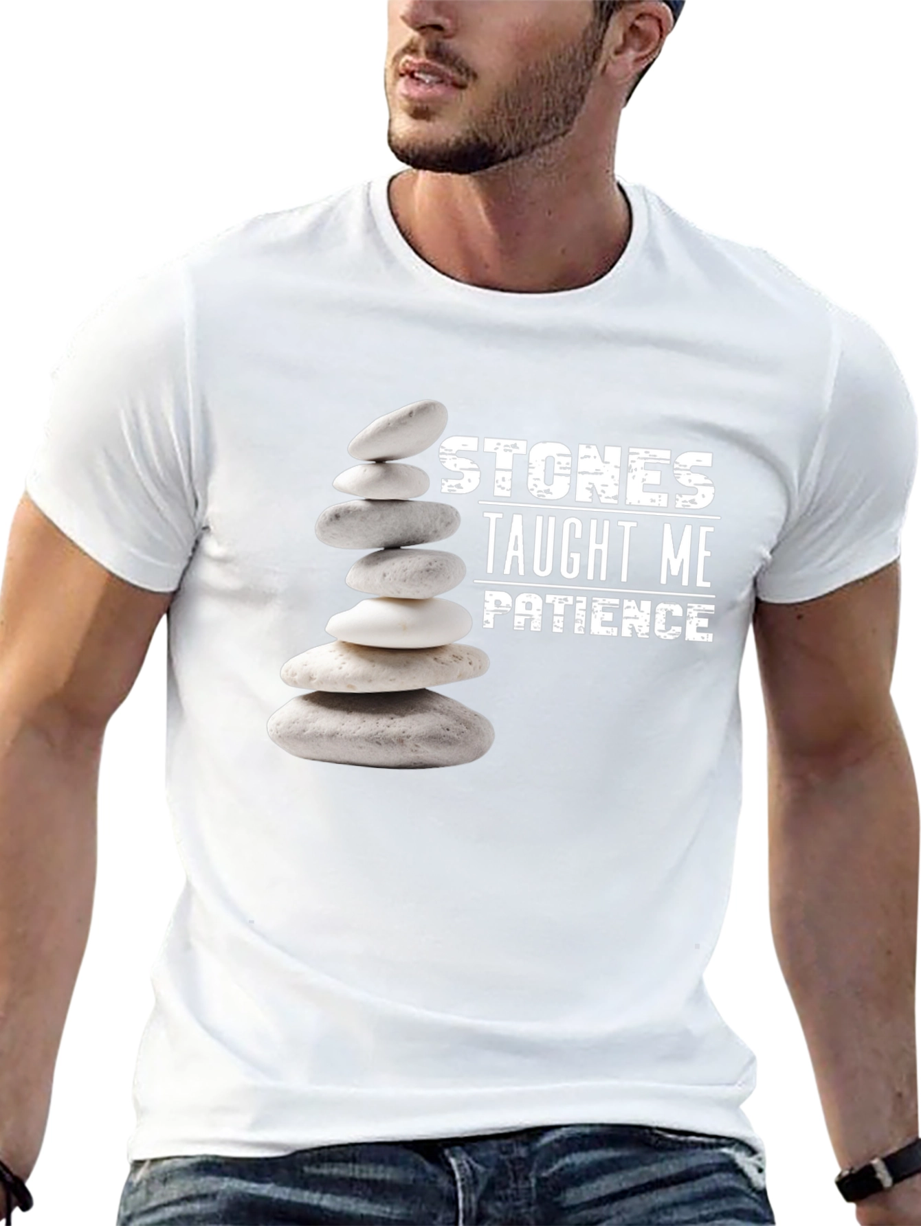 Stones Taught Me Patience Black T-Shirt