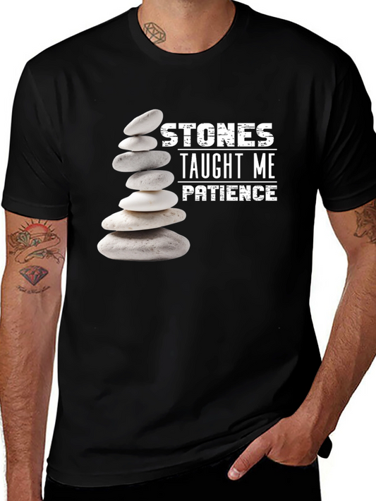 Stones Taught Me Patience Black T-Shirt