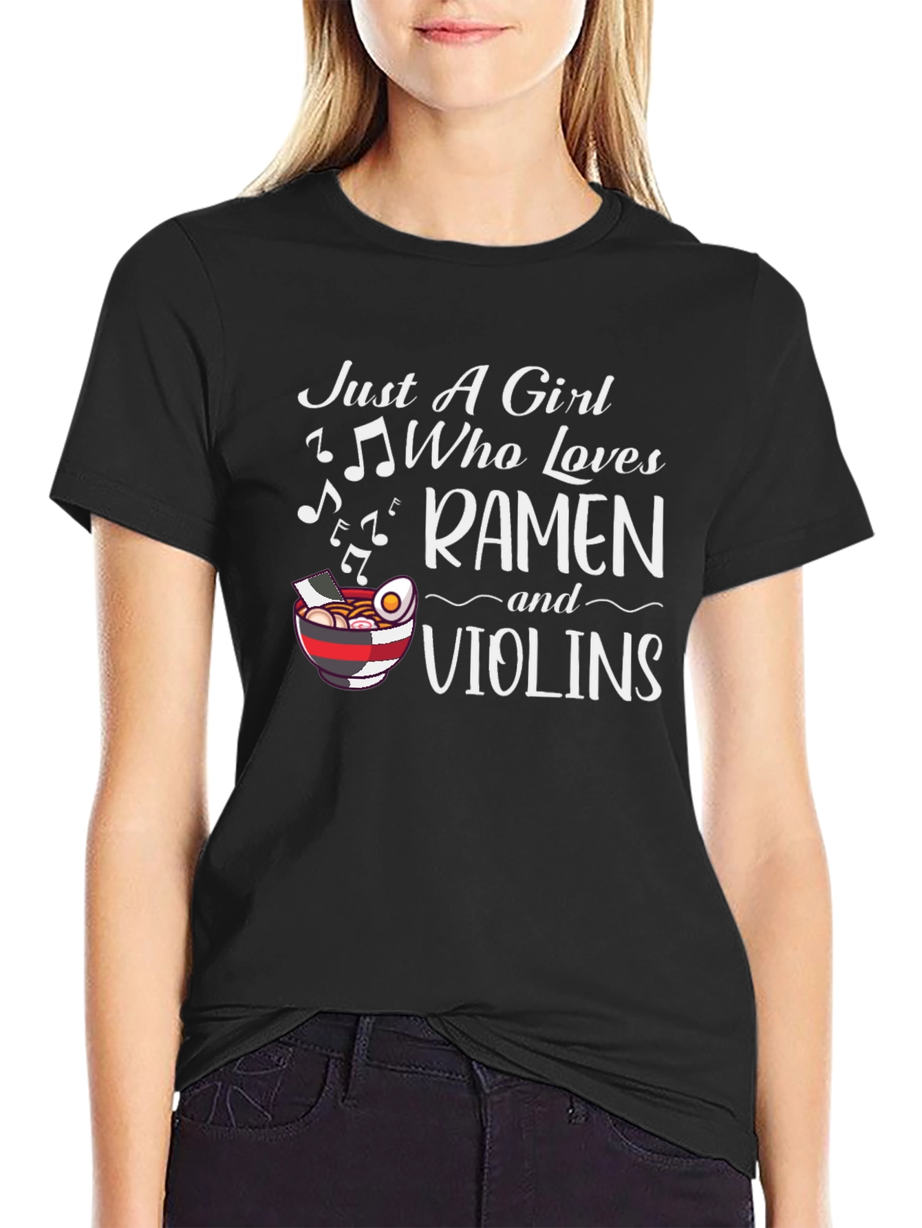 Just A Girl Who Loves Ramen and Violins T-Shirt