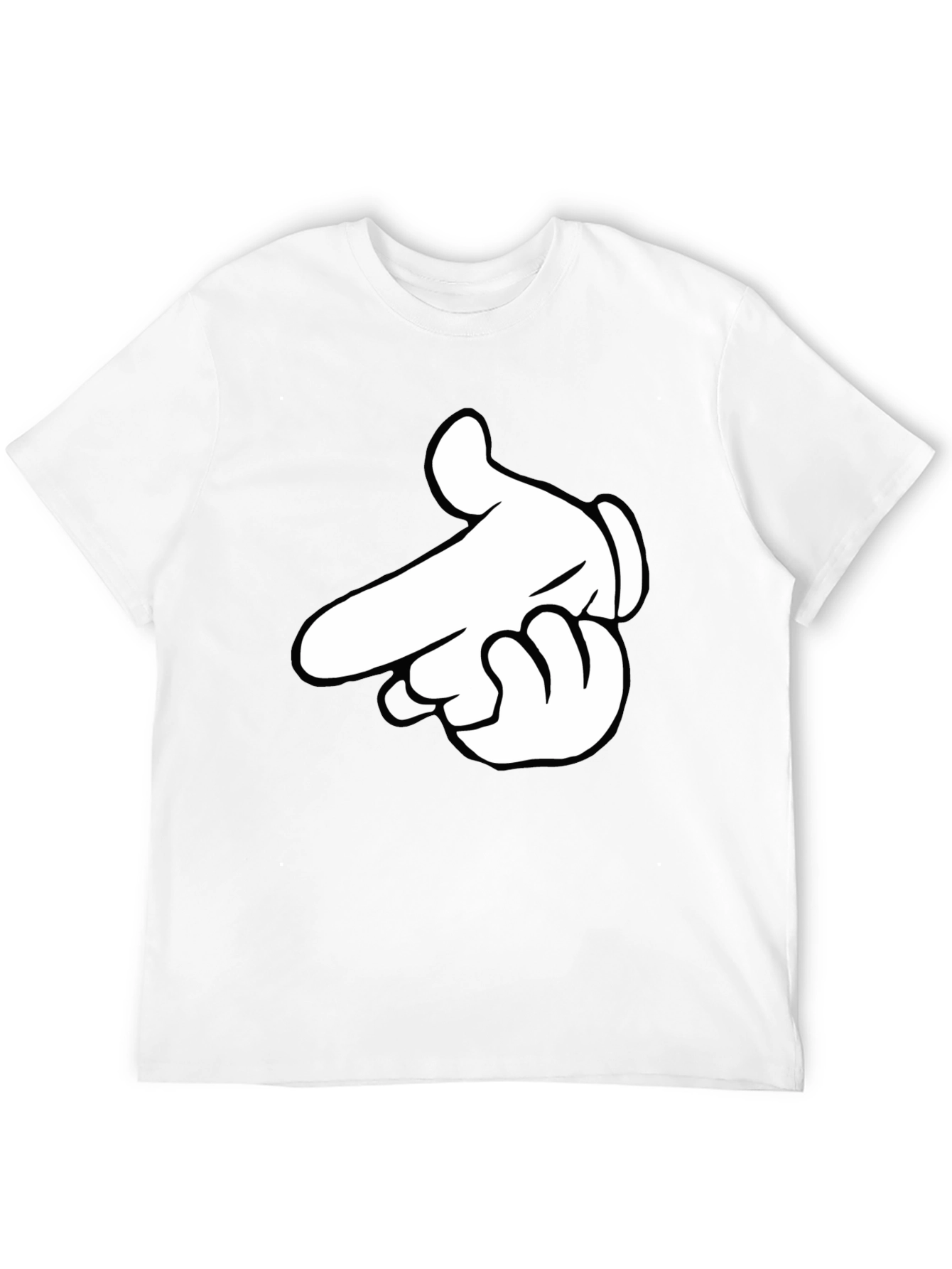 Cartoon Hand Gesture Black T-Shirt