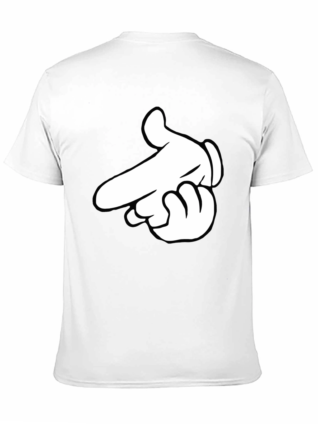 Cartoon Hand Gesture Black T-Shirt