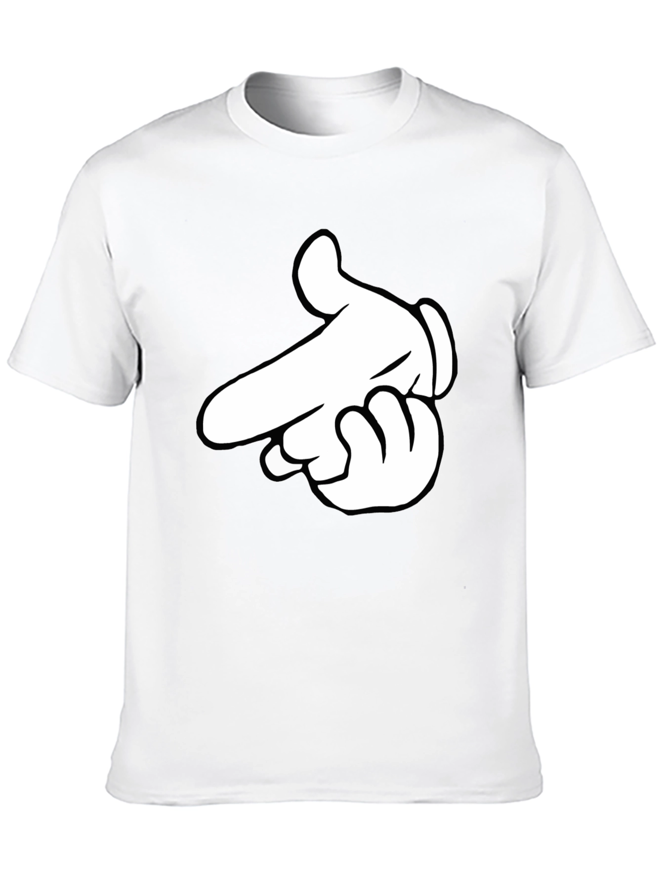 Cartoon Hand Gesture Black T-Shirt