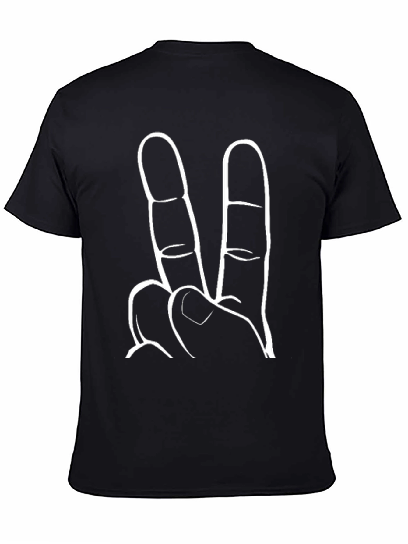 Peace Sign Graphic Tee - Black Cotton