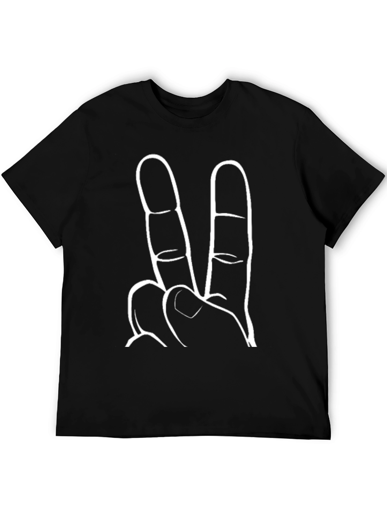 Peace Sign Graphic Tee - Black Cotton